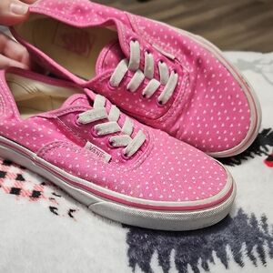 Vans Girls Pink Canvas Sneakers Size 1